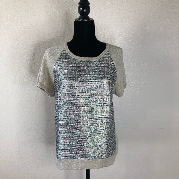 🔺SOLD🔻 J Crew Women's Metallic Shiny Top Size - Picture 3 of 7